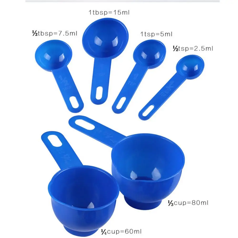 7 шт мерные чашки кофе и набор ложек Пластик Еда метрические ложки Портативный