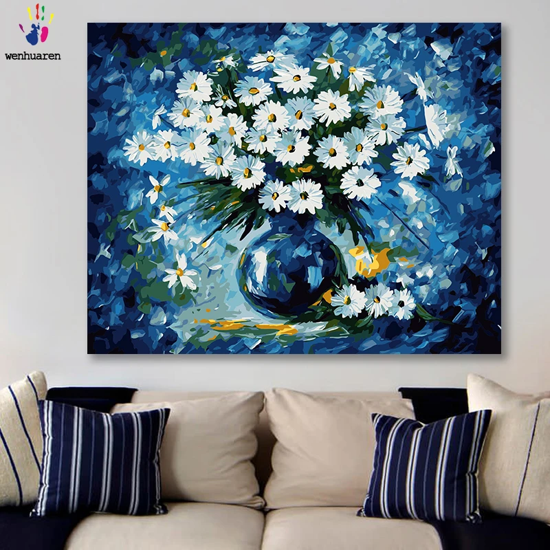 DIY картинки для раскраски по номерам с красными синими белыми маленькими