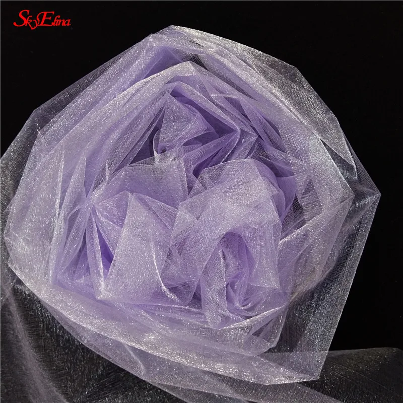light purple 15 см* 5 м блестящая фатиновая юбка-пачка из органзы с прозрачными кристаллами для девочек, сделай сам, подарок для свадебной вечеринки, декор для детского душа, поставка 7z - Цвет: light purple