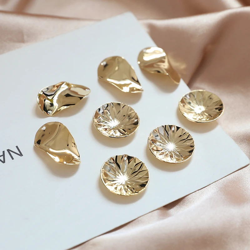 

Real Gold Filled Copper Color-Preserving Irregular Circle Charm Pendant DIY Jewelry Making Findings Accessories