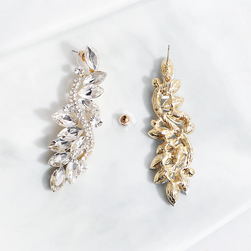 Miallo Fashion Baroque Wedding Earring Austrian Crystal Bridal Gold Long Drop Earrings for Bride Bridesmaids | Украшения и