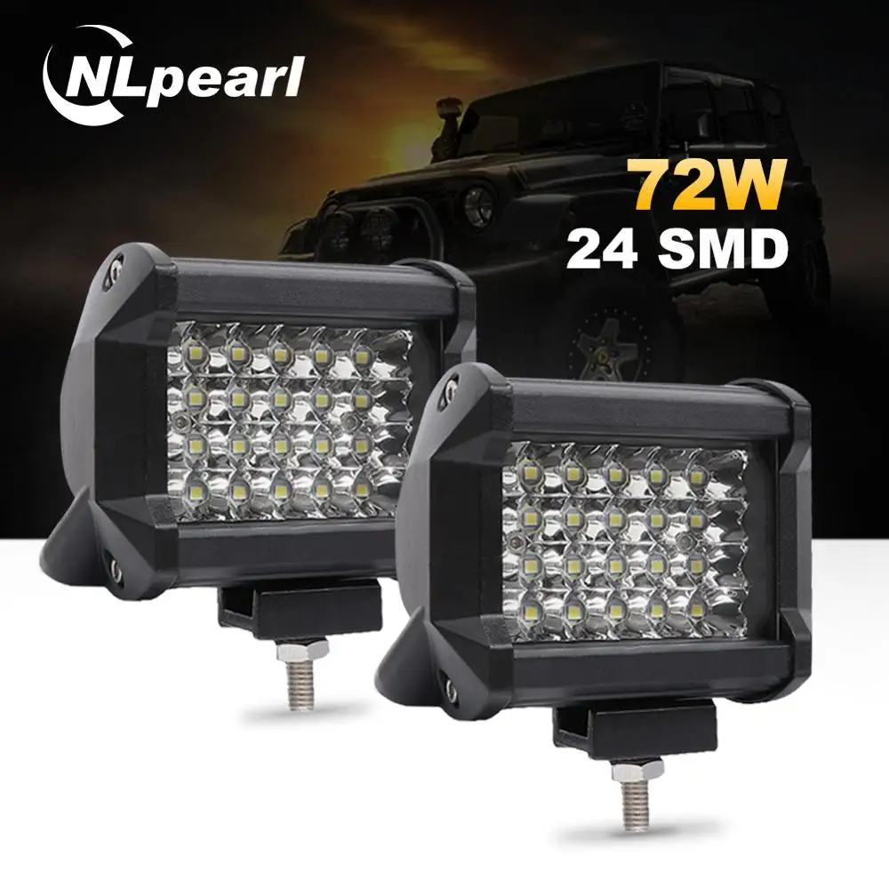 Nlpearl 4 дюйма 72 Вт 60 Вт автомобильный светильник в сборе 36 Вт Светодиодный противотуманный светильник s для грузовых автомобилей Светодиодный рабочий светильник для внедорожника лодки 12 в 24 В