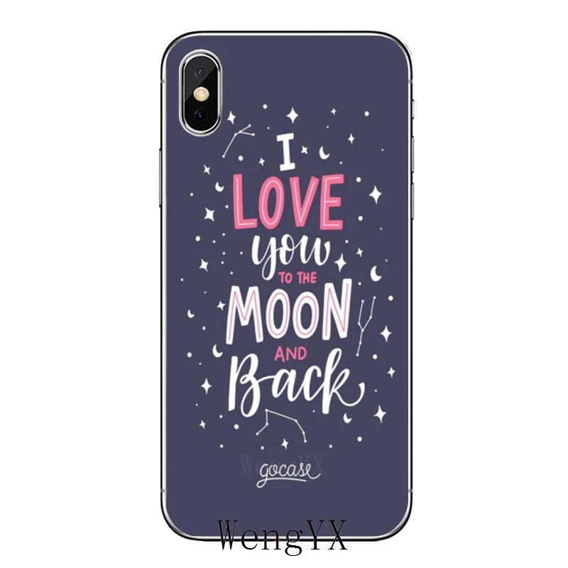 С надписью «I Love You To The Moon And Back(для iPhone 11 pro XR X XS Max 8 7 6s plus SE 5S 5c iPod Touch 5 6 Чехол - Цвет: Moon-And-Back-A-13