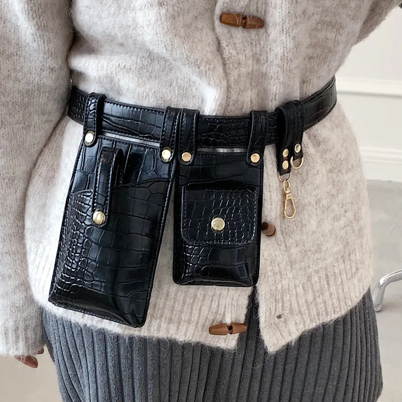 Женская поясная сумка Fanny Pack кожаная неправильной формы винтажная повседневная