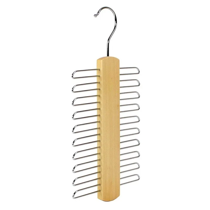 

Store 20 Bar Wooden Tie Hanger - Scarfs & Belt Rack Organiser MJ82804