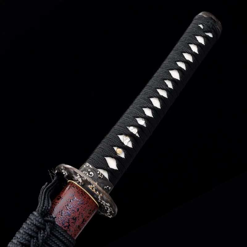 

Real Samurai Katana 1095 Steel Clay Tempered Blade Razor Sharp Handmade Full Tang Japanese Swords New Arrival Brass Silver Tsuba