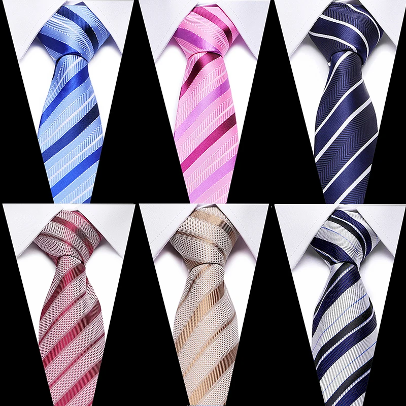 

Fashionable Fashion Classic Men's Stripe Silk Tie Black Red White Orange Navy Blue Purple Beige Green Yellow Tie's