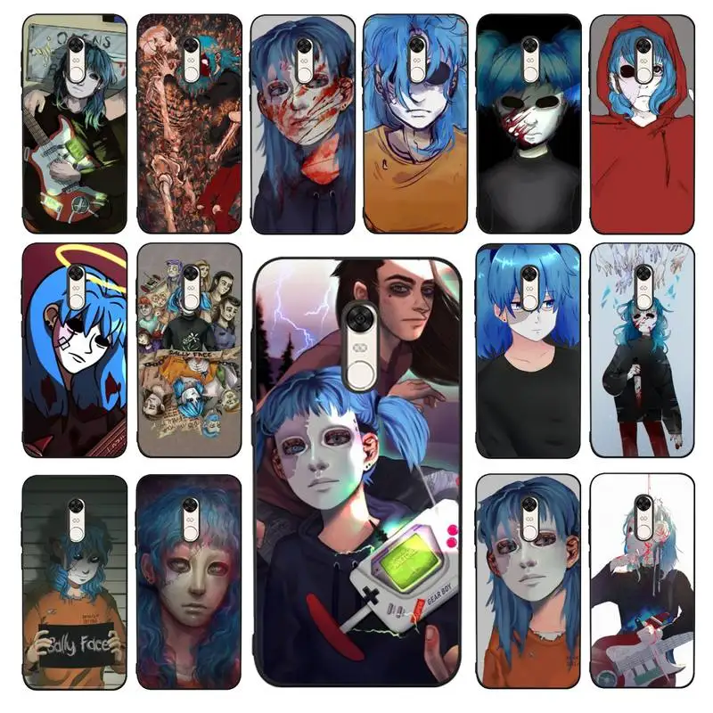 

YNDFCNB Sally Face Phone Case for Redmi 5 6 7 8 9 A 5plus K20 4X 6 cover