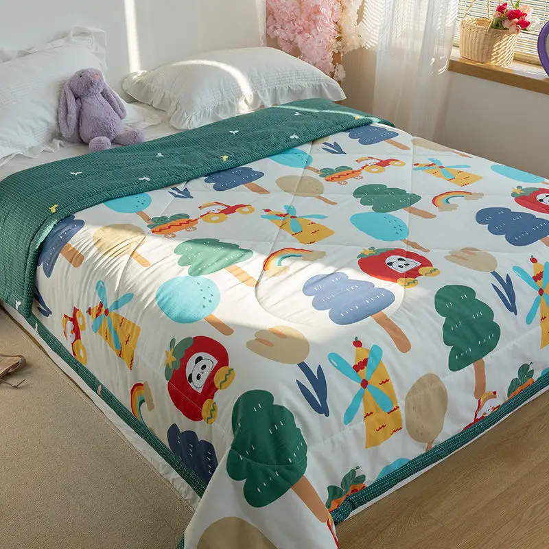 Натуральное покрывало для кровати взрослых тонкое одеяло летнее Хлопковое