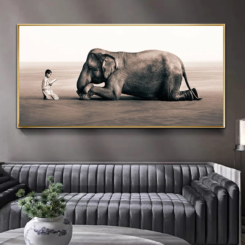 

Nordic Buddha Modern Canvas Painting Poster Prints Zen Home Decoration Kid Elephant religion Art Wall Picture For Living Room
