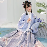 2022 autumn winter new traditional chinese ming made hanfu two piece set girl oriental folk dance cosplay costume friend hanfu