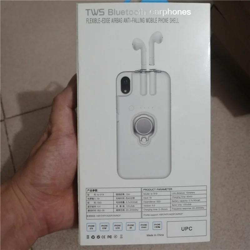 Модный беспроводной Bluetooth наушник чехол для телефона для iPhone 6 6x7 8 Plus Bluetooth ушной чехол для телефона s для iPhone XS MAX XR X Чехол