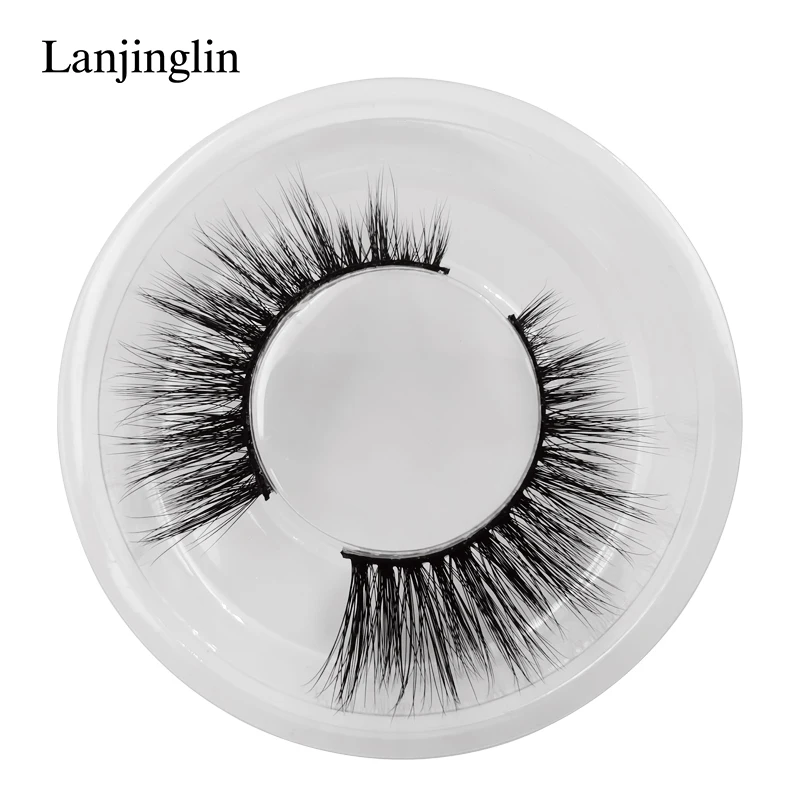 LANJINGLIN, 1 пара, 3d, норковые ресницы, ручная работа, Полоска, ресницы, накладные натуральные, искусственные ресницы, норковые ресницы, безвредный макияж