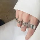 В стиле панк хип-хоп для кольца с многослойным покрытием Регулируемая цепь четыре открытые, кольца на палец сплава человек поворот кольца для Для женщин вечерние подарок