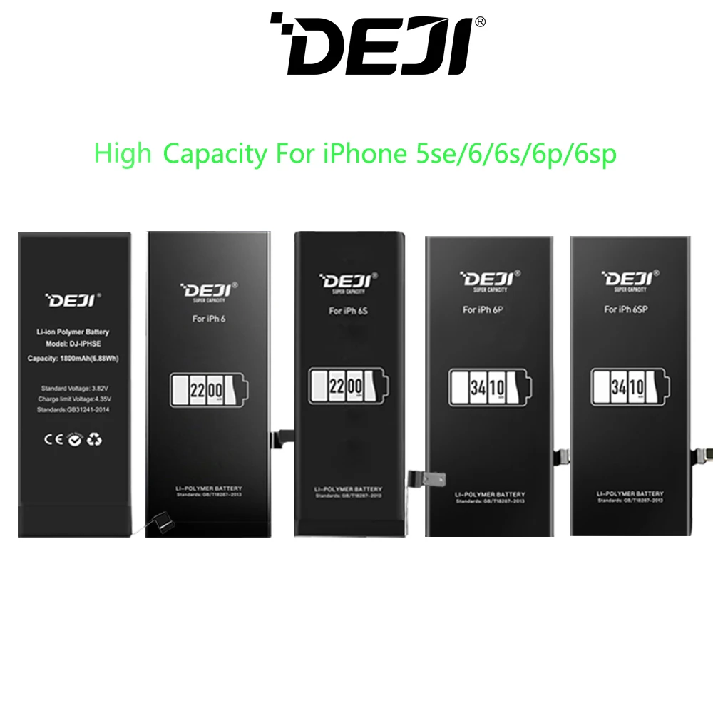 Оригинальный аккумулятор DEJI для iPhone 5SE 6 6S 6P 6SP с комплектом инструментов большой