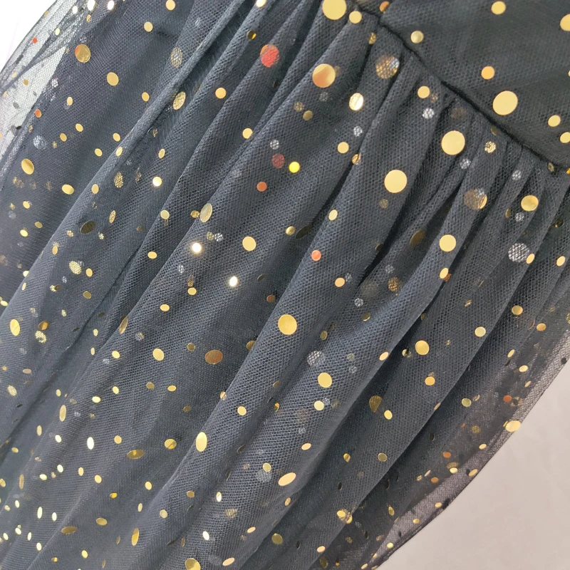 

New HIGH STREET Fashion 2021 Designer Party Dress Women's Strapless Dot Sequined Gauze Long Dress