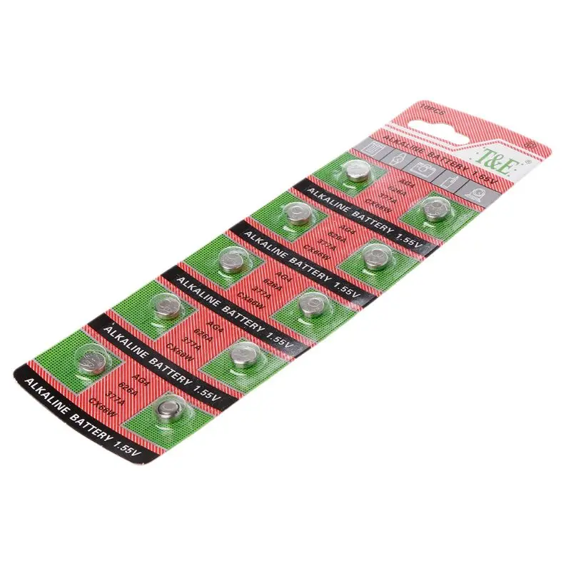 

10PCS Watch Coin Battery AG4 377A 377 LR626 SR626SW SR66 LR66 Button Cell Batteries Toys Remote Camera