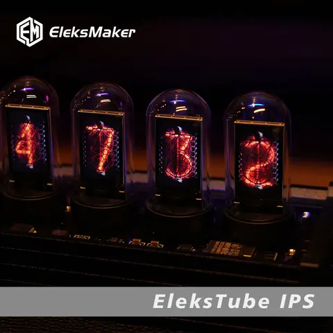 Elekstube IPS газоразрядный индикатор цифровые часы электронные часы, календарь 6 бит ЖК-дисплей время фото Дисплей креативная Ретро украшение стола подарок
