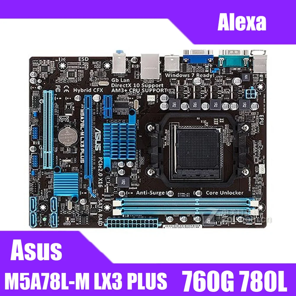 Материнская плата Asus M5A78L M LX3 PLUS 760G 780L Socket AM3 + DDR3 16G Micro ATX UEFI биос оригинальная б/у
