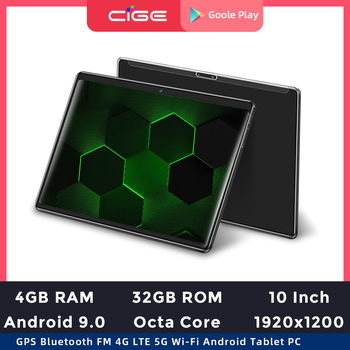 CIGE TAB 10 Inch Android 9.0 Tablets Octa Core 4GB RAM 32GB ROM 4G LTE Cell 6000mAh Tablets PC 5G Wifi 10.1 For Children's