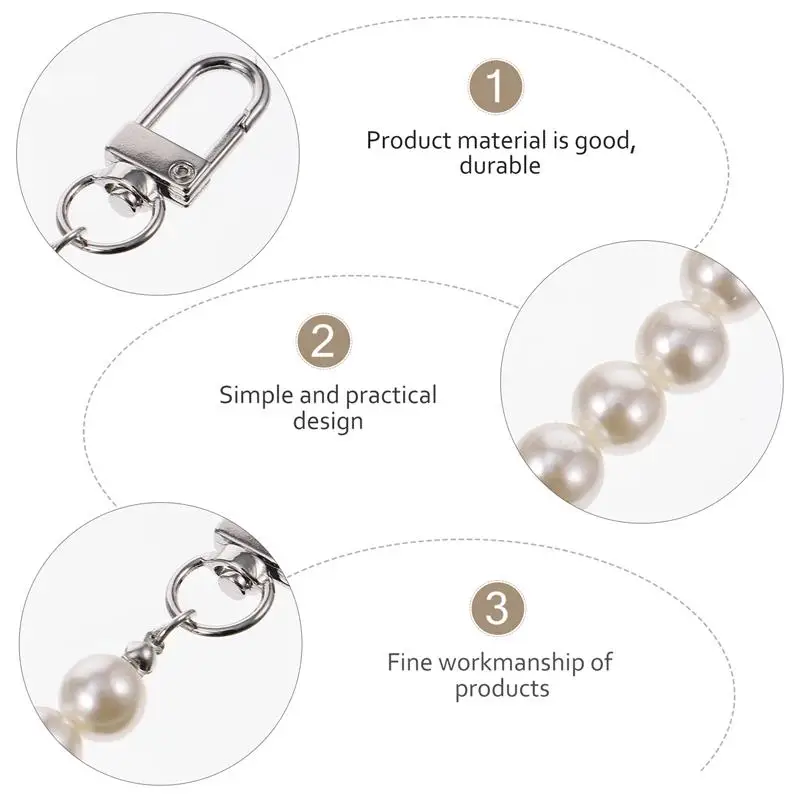 

2Pcs Chic Metal Jeans Waist Chain Imitation Pearl Pants Chain Clothes Accessory