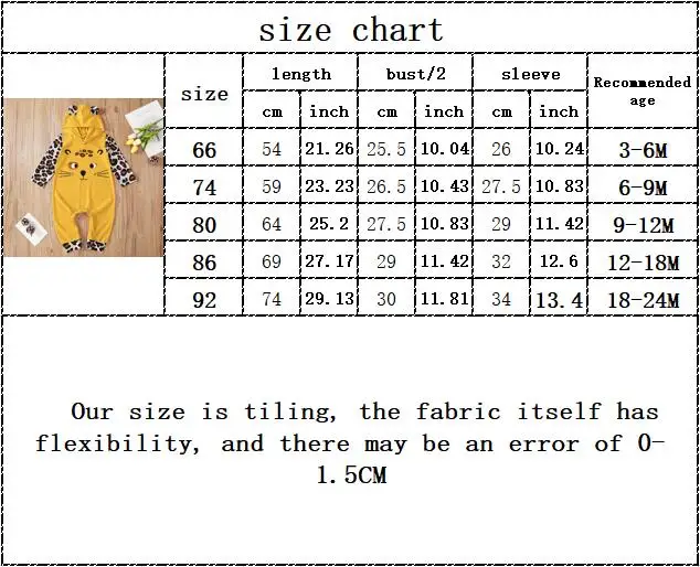 

infant baby girls boys autumn casual hooded long sleeve cartoon animals outwear jumpsuits leopard patch rompers toddler 3-24M