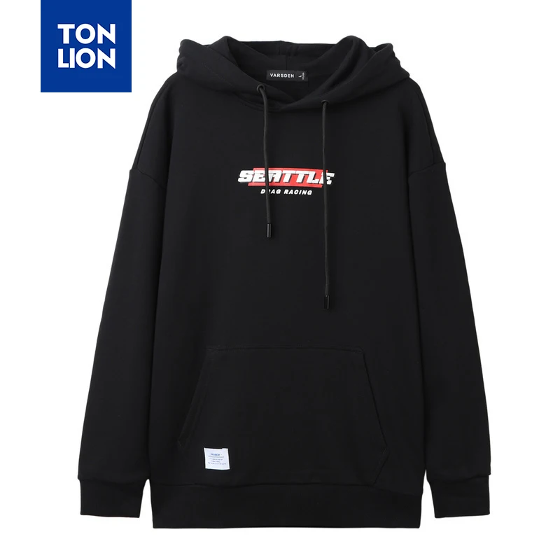 TONLION Black Mens Hoodies with Hat 2020 Spring New Casual Sweatshirts Loose for Males Classic Simple Mans Pullover Dropshipping | Мужская