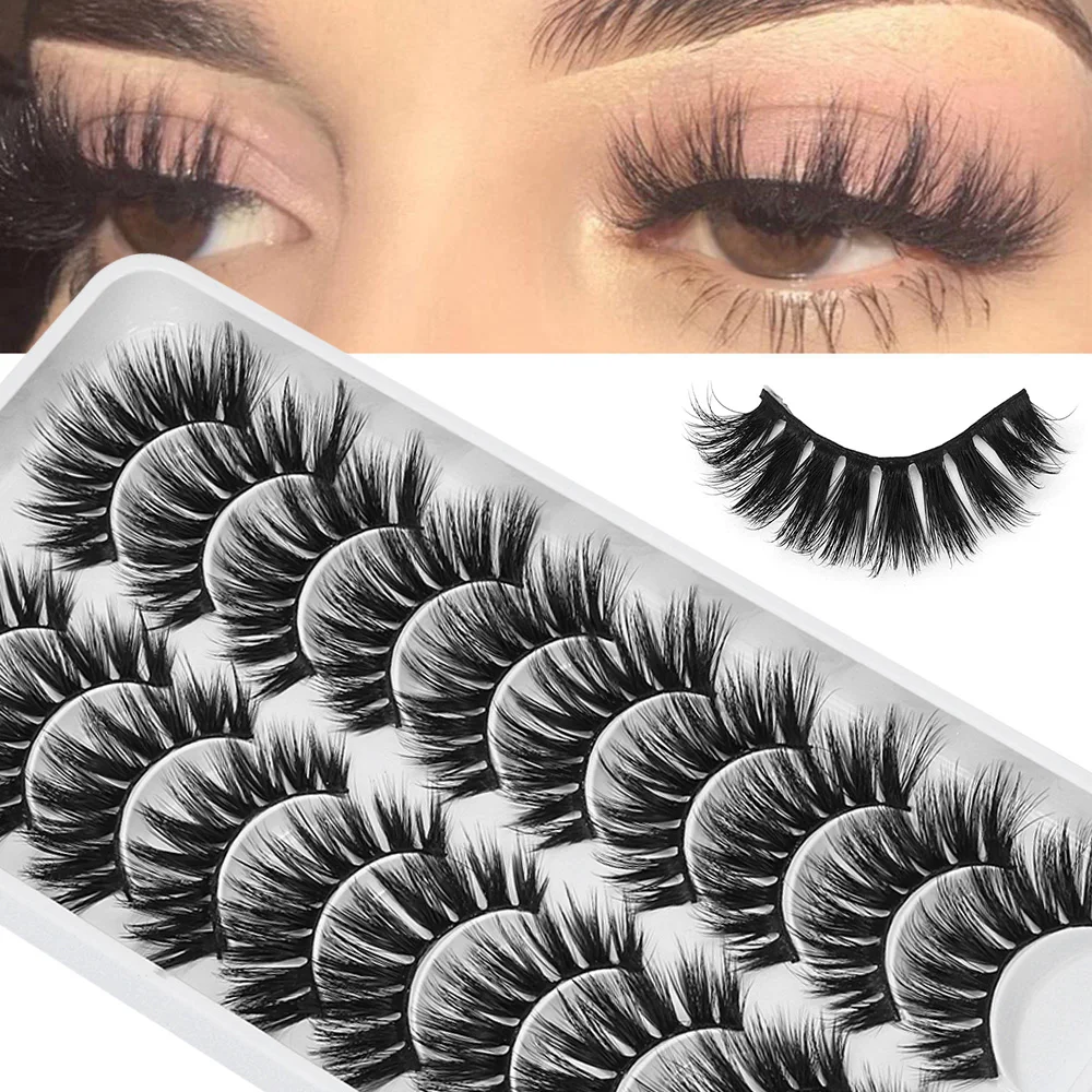 Новое поступление 10 пар 100% натуральные норковые ресницы 3D накладные мягкие для