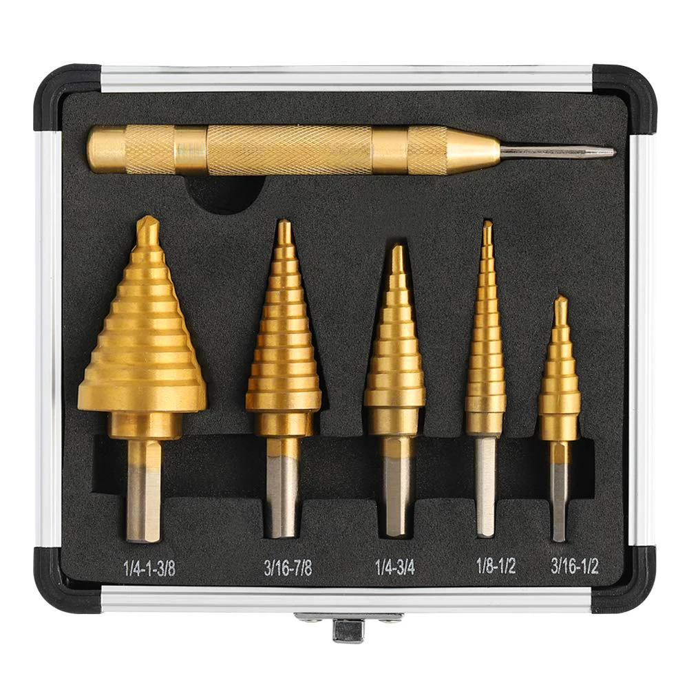 

3Pcs/Set 4-12mm 4-12mm 4-20mm HSS Straight Groove Step Drill Bit Titanium Coated Wood Metal Hole Cutter Core Drilling Tools Set