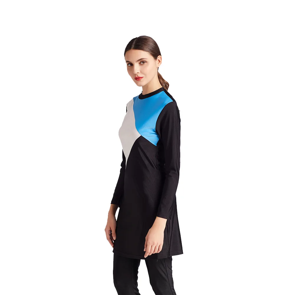 

Islamic Women Muslim Swimwear 3 Piece Sets Burkini Hooded Hijab Swimsuit Modest Swim Surf Wear Sport Full Suit for Swimming 2021