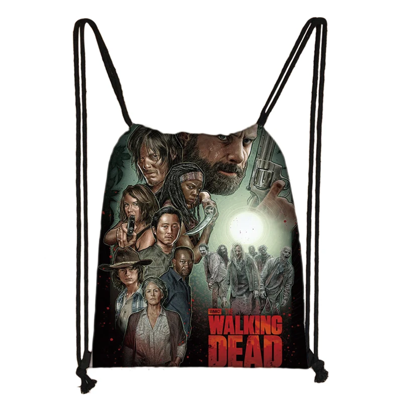 The Walking Dead Drawstring Bag Boys Girls Storage Bags Teenager Casual Backpack Kids Bookbag Beach Bags Gift
