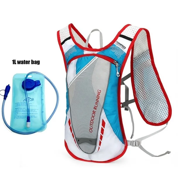 Blue with water bag Дышащий гидратационный жилет для бега, легкий мужской женский спортивный рюкзак для бега, марафона, походный рюкзак для велоспорта - Цвет: Blue with water bag