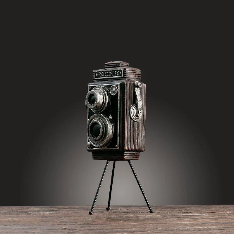 Европейские креативные фигурки камер из смолы винтажная Статуэтка для бара