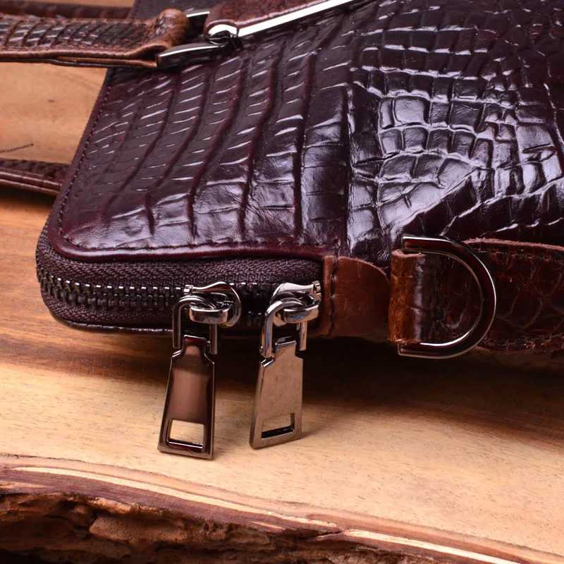 AETOO мужской портфель с крокодиловым узором кожаная мужская деловая сумка