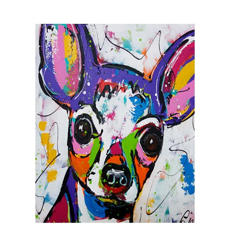 

Painting For Dog Oil Picture By Number 40x60 On Canvas With Framed Acrylic Paint For Adults DIY Kits Coloring Drawing Decor Art