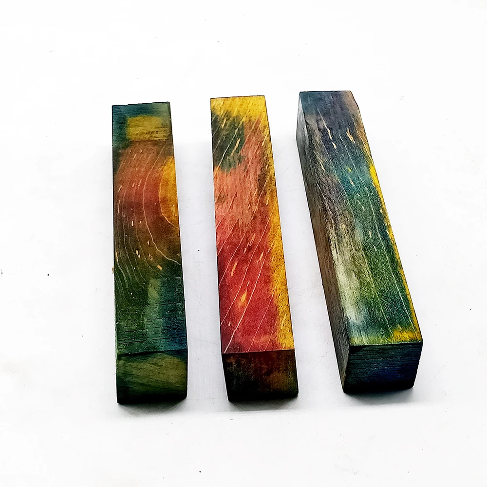 Красочные волнистые стабилизированная древесина Ножи ручка деревянная заплата