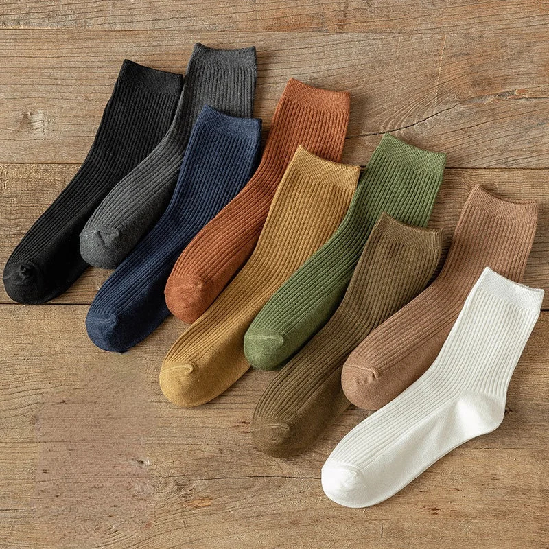 

Носки женские хлопковые в японском стиле, модные однотонные черные цветные женские носки в стиле Харадзюку для девушек, весна-осень