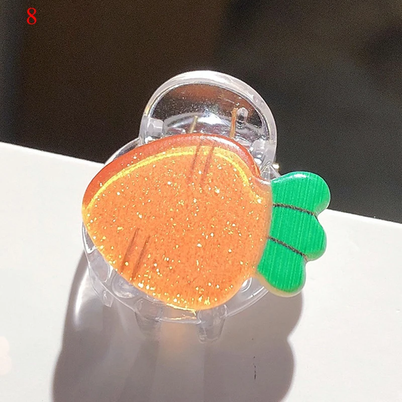 Милые заколки для волос с фруктами и овощами Модные прозрачные Kawaii мини