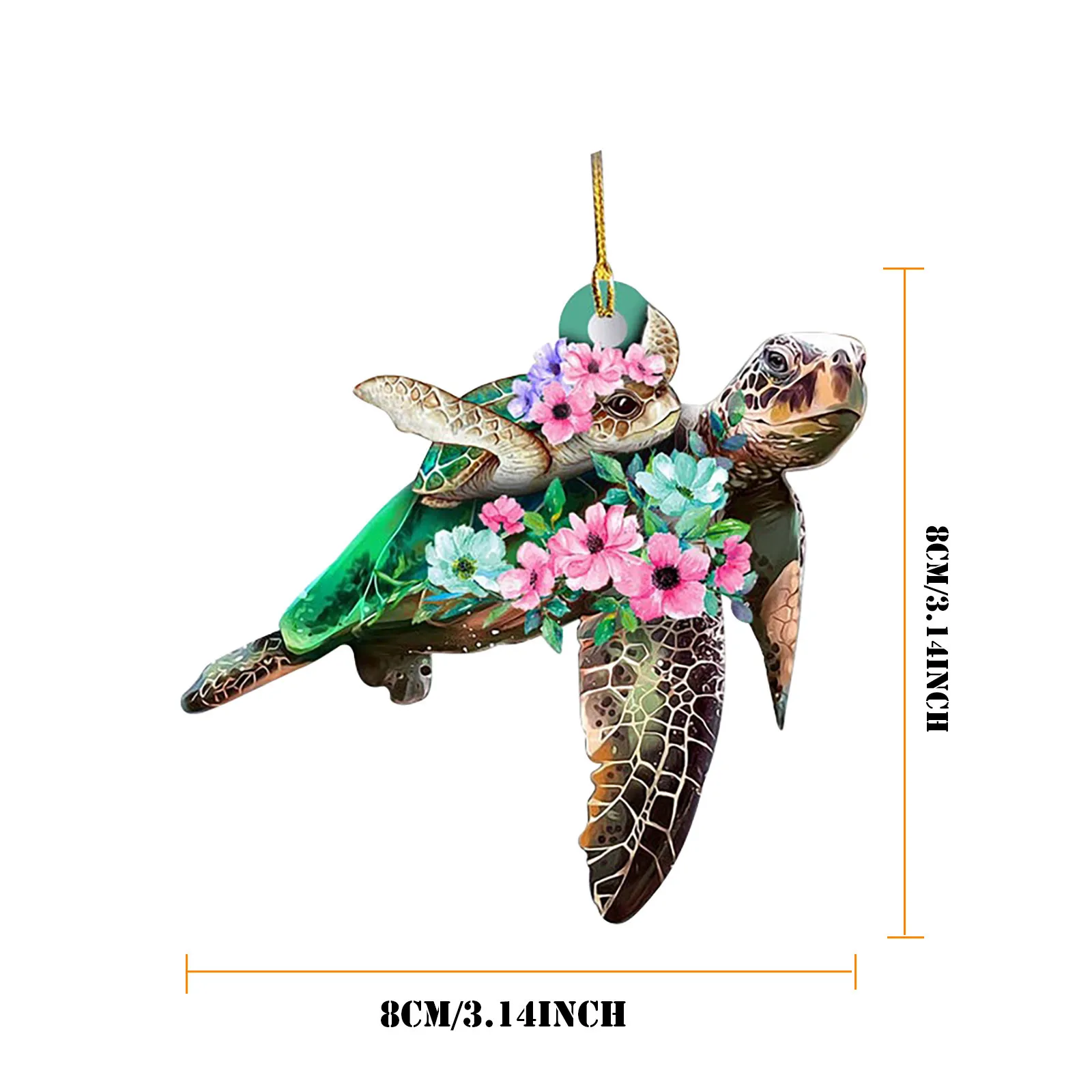 

New Creative Flower Turtle Model Car Rotating Ocean Wind Chimes Home Garden Decoration Pendant Balcony Layout Props Ornaments