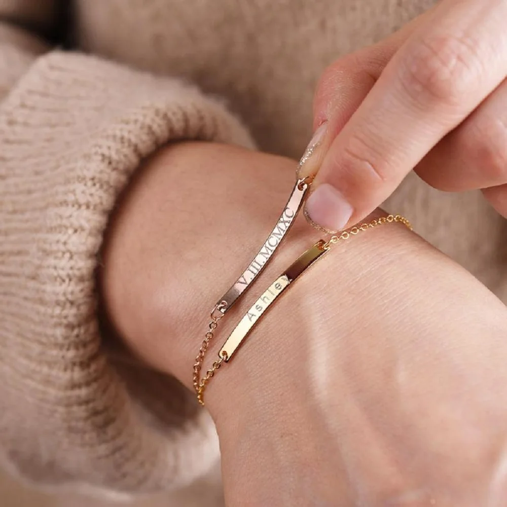 Индивидуальный браслет с именем регулируемый для женщин и мужчин браслеты из