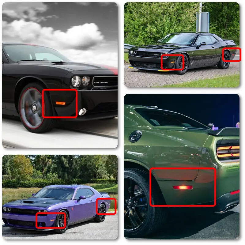Копченый F &amp R светодиодные боковые габаритные огни подсветка для Dodge Challenger 2015-2019
