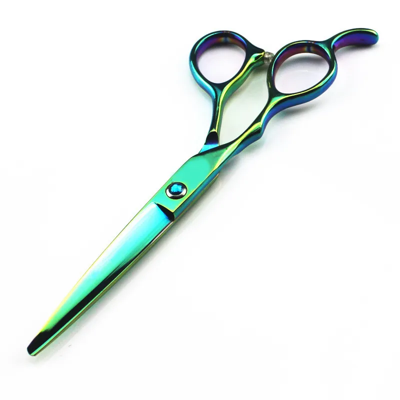 Customize logo Japan 440c Left hand 6 inch green cut hair scissors cutting barber haircut thinning shears Hairdresser | Красота и