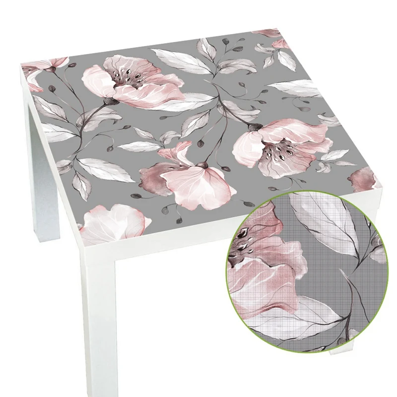 Розовая Роза узор ПВХ водонепроницаемая квадратная наклейка для стола скатерть