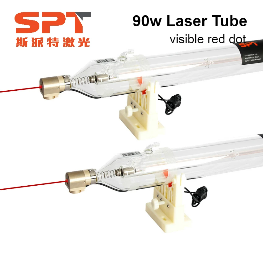 Высокая стабильность SPT co2 лазерная трубка 90 Вт Видимый лазер 10000 часов для
