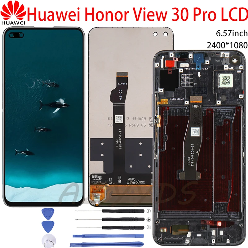 

ЖК-дисплей 6,57 ''для Huawei Honor View 30 Pro, сменный сенсорный экран с дигитайзером в сборе для Honor V30 Pro, ЖК-дисплей