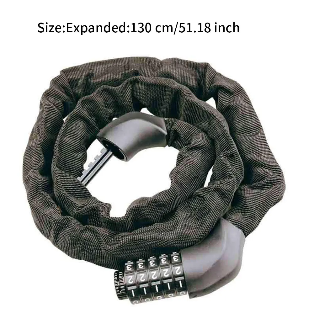 

Bike Chain Lock Anti-Theft Heavy Duty Lock With 7mm Diameter With Keys Lengthen Chain Lock For Motorcycle Bicycle Accessories