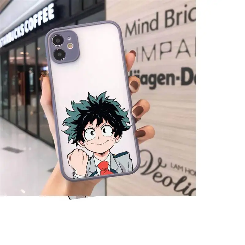 

Anime My hero academia Phone Cases Matte transparent For Gray iPhone 12 Mini 11 Pro XR XS Max 7 8 Plus X Back Cover