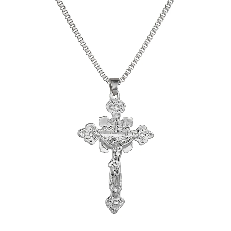 

Karopel Vintage Cross Crucifix Jesus Piece Pendant Necklace Men Women Religious Prayer Necklace Jewelry Wholesale