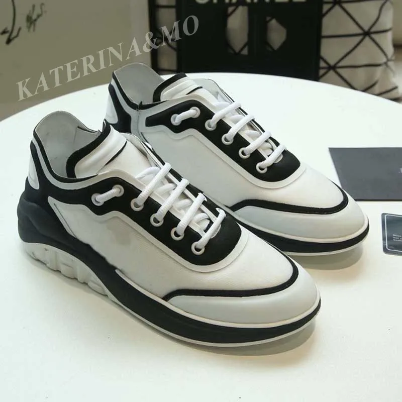 

Spring Autumn Brand Women Lace Up Thick Sole Sneakers Casual Female Stylish Sports Ladies Mixed Color Round Toe Shoes Hot Sale