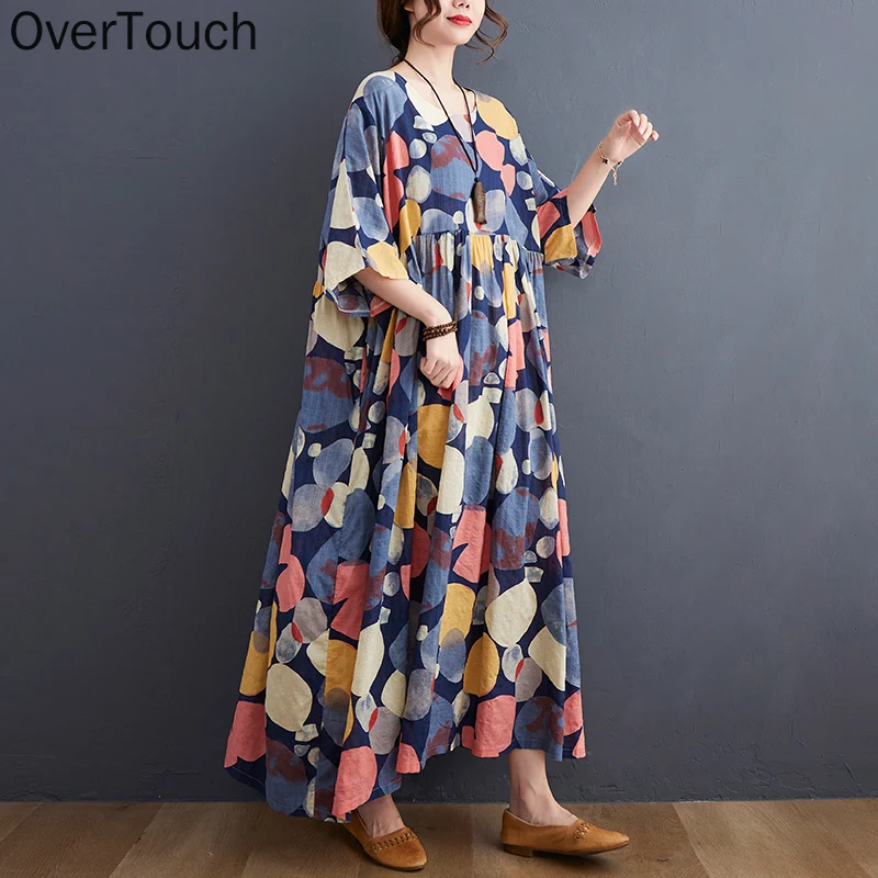 

Женское длинное хлопковое пляжное платье, свободное Повседневное платье большого размера, 4XL, 5XL, 6XL, лето 2021